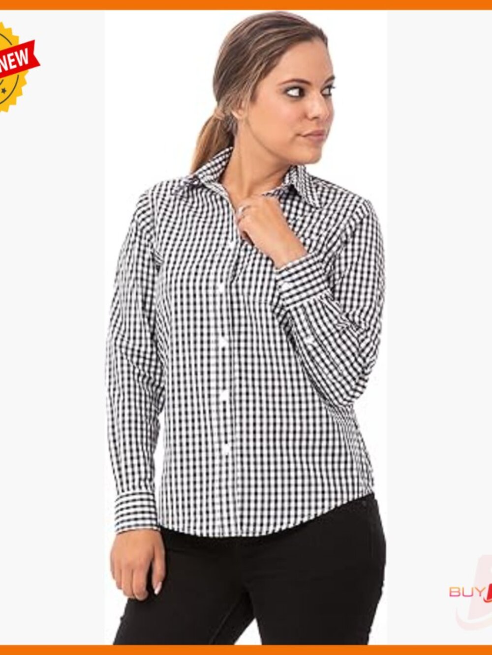 Women's Long Sleeve Button Down Oxford Shirt With Chest Pocket